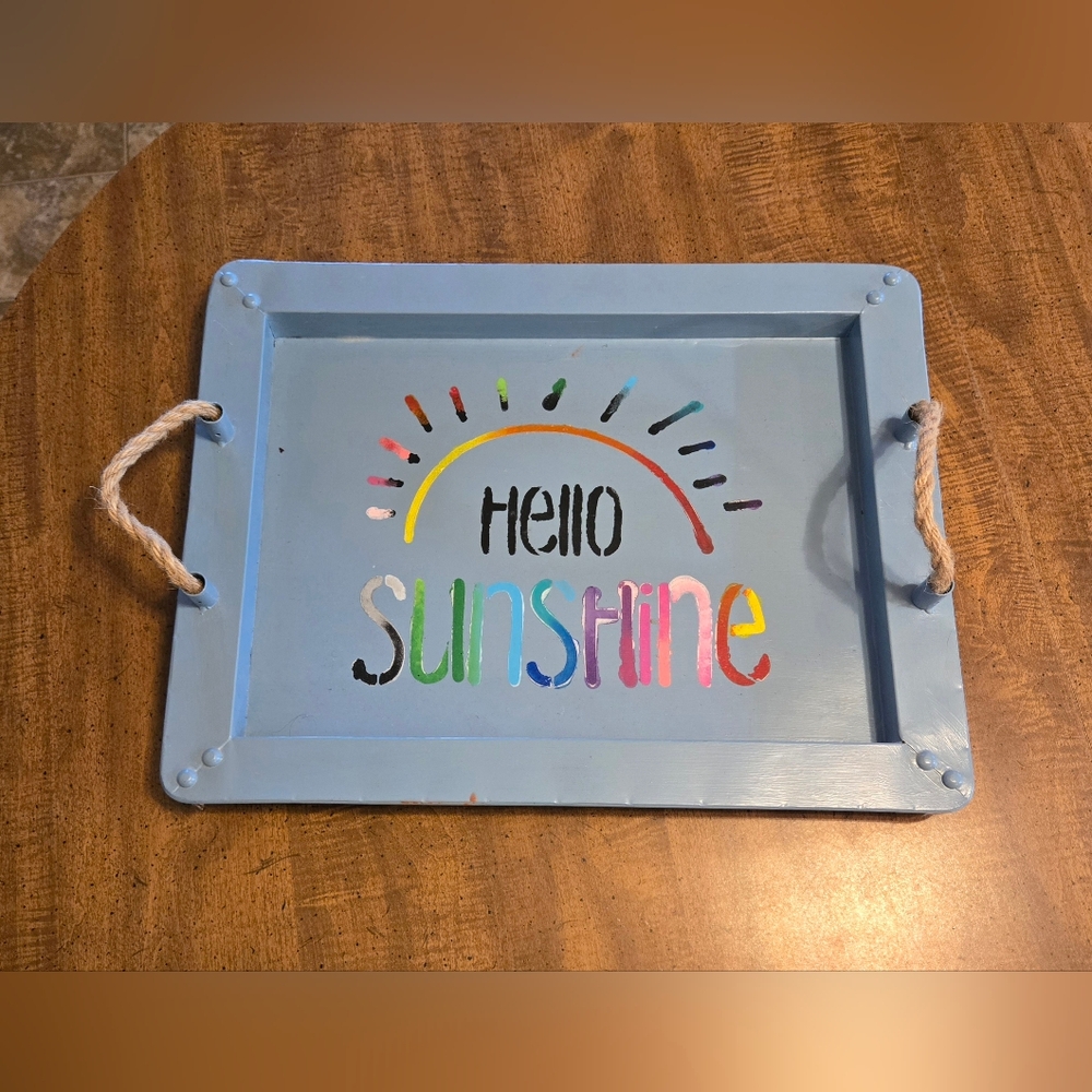 Blue Metal Serving Pan